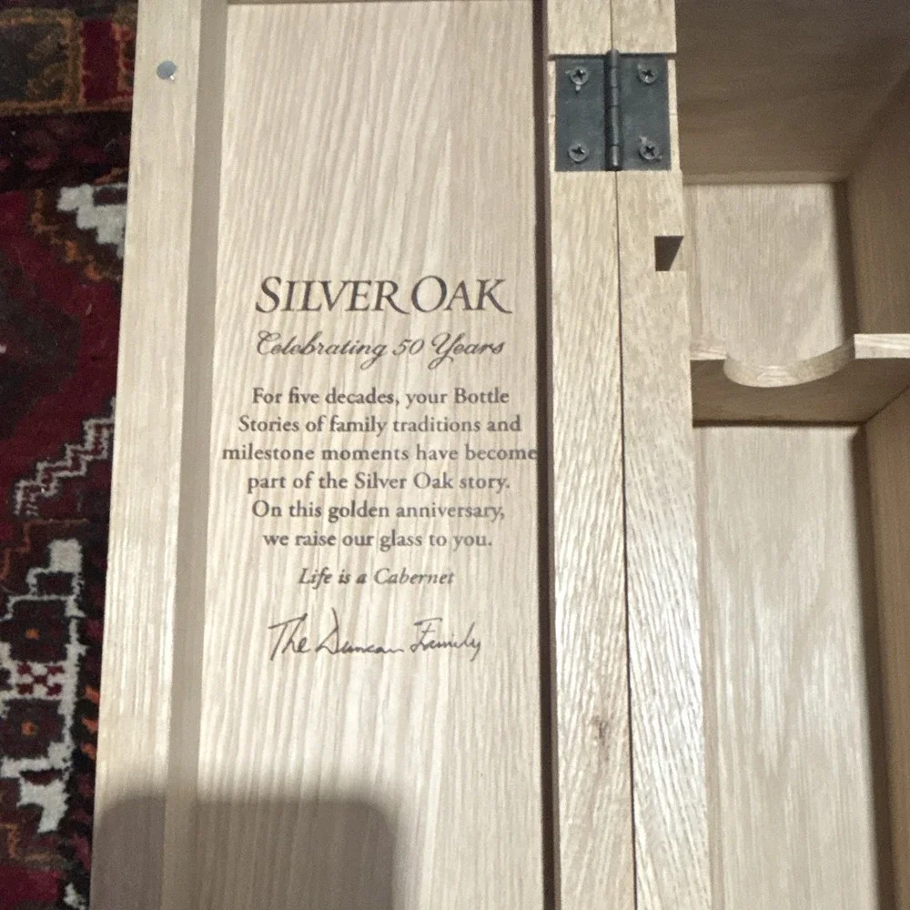 Silver Oak 50th Anniversary Empty Wooden Wine Box Celebration Selection OWC 2018